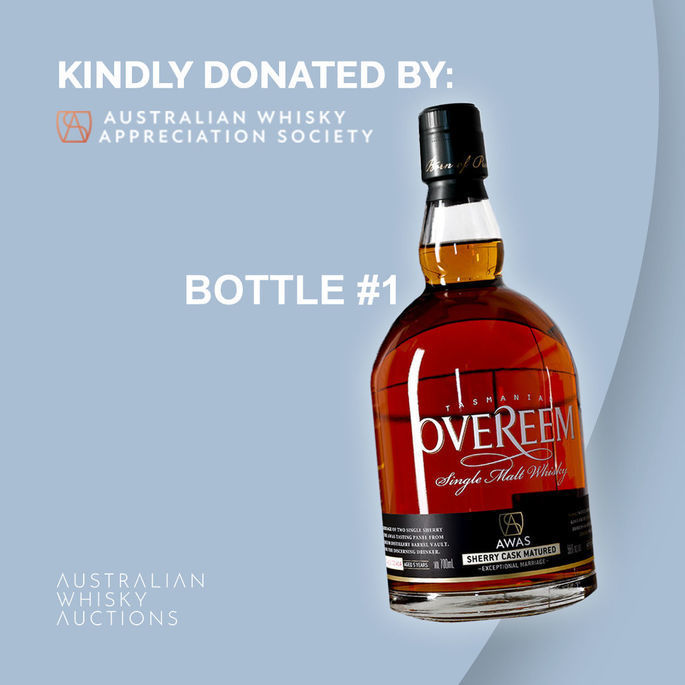 Charity Lot - AWAS Exclusive Overeem Sherry Cask Matured -Exceptional Marriage - Bottle #1 First ever AWAS Bottle #1 ever sold + 20ml Sample Charity Lot - AWAS Exclusive Overeem Sherry Cask Matured -Exceptional Marriage - Bottle #1 First ever AWAS Bottle #1 ever sold + 20ml Sample