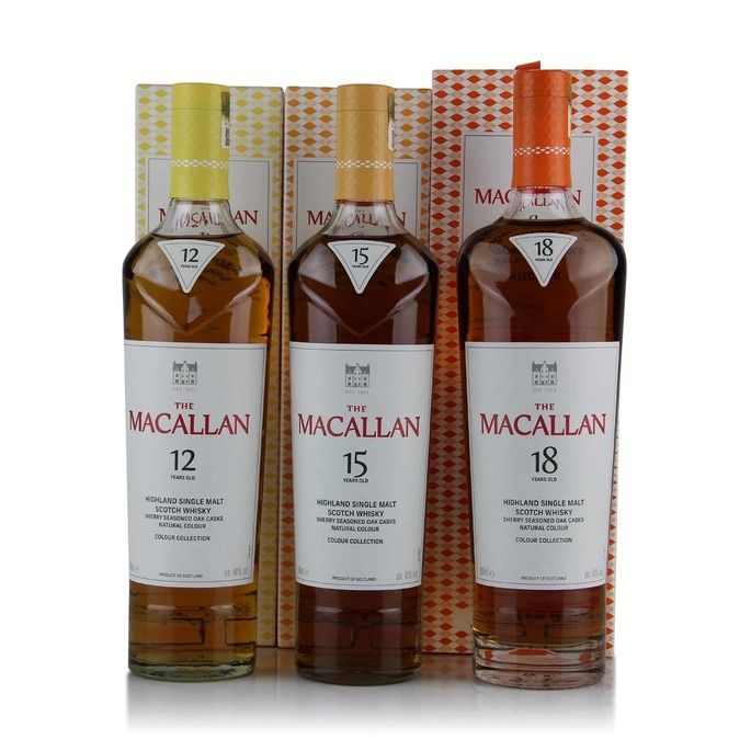 Macallan 12, 15 & 18 Year Old Colour Collection (3x700ml Bottles)