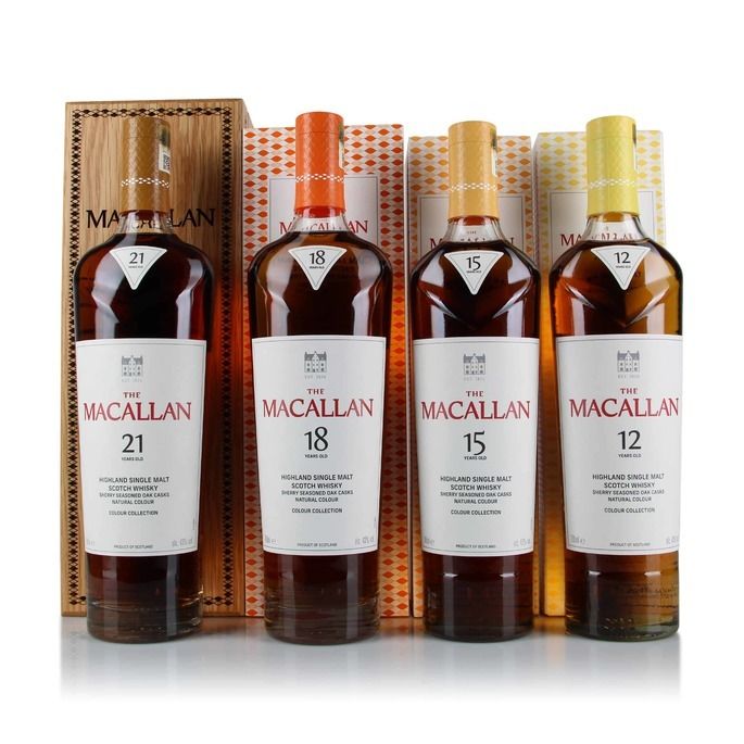 Macallan 12, 15, 18 & 21 Year Old Colour Collection Set (4x700ml Bottles)