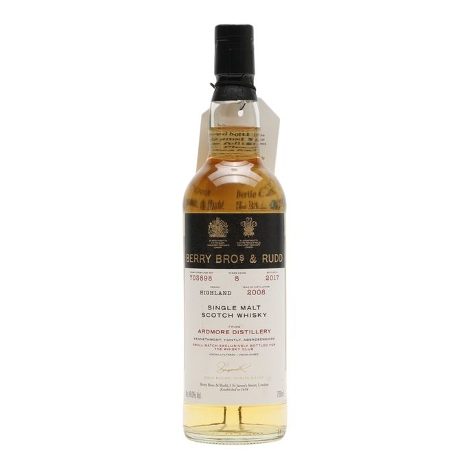 Ardmore 2008 8 Year Old Single Cask #703898 Bottled 2017 For The Whisky Club // Berry Bros & Rudd