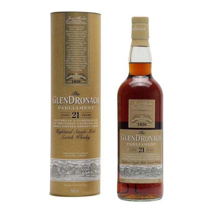 GlenDronach Parliament 21 Year Old, Sherry Cask, 2017, 48% whisky bottle