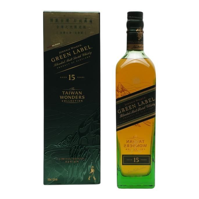 Johnnie Walker Green Label 15 Year Old, Taiwan Wonders Taroko Gorge Edition, 43% whisky bottle