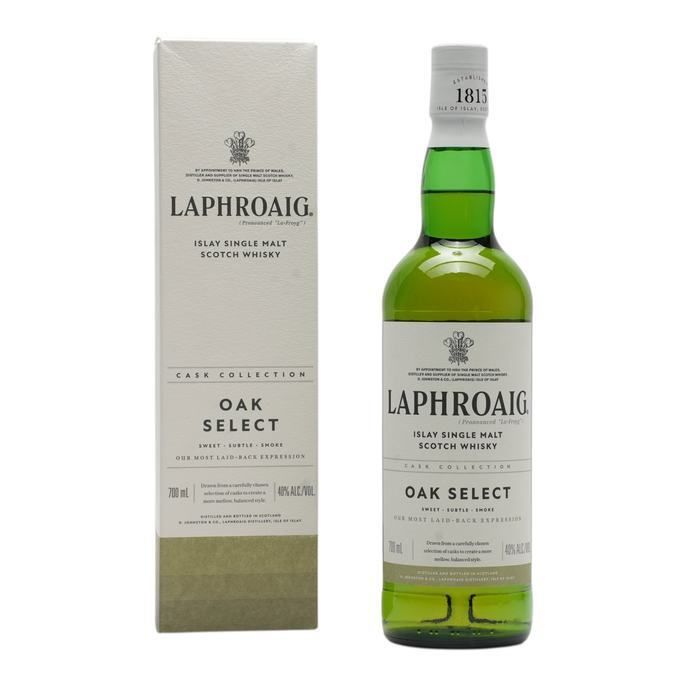 Laphroaig Oak Select, Oloroso Sherry & Pedro Ximénez Sherry & Bourbon & Quarter & New American Oak Cask, 40% whisky bottle