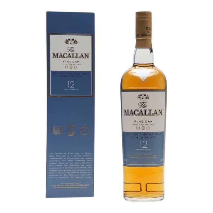 Macallan 12 Years Old Fine Oak (Pre-2018), Sherry & Bourbon Cask, 2012, 40% whisky bottle