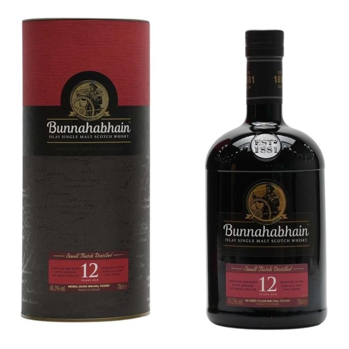 Bunnahabhain 12 Year Old, Bourbon & Sherry Cask, 46.3%, 70cl whisky bottle