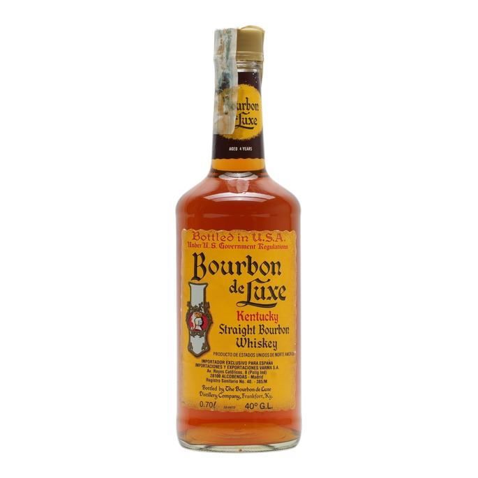 Bourbon De Luxe 4 Year Old, New Charred Oak Cask, 1991, 40% whisky bottle