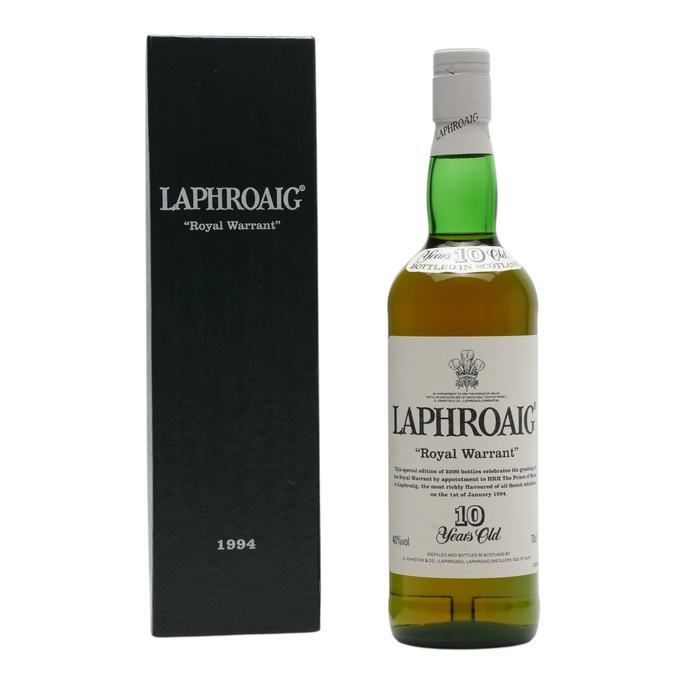 Laphroaig Royal Warrant 10 Year Old, 1994, 40% whisky bottle