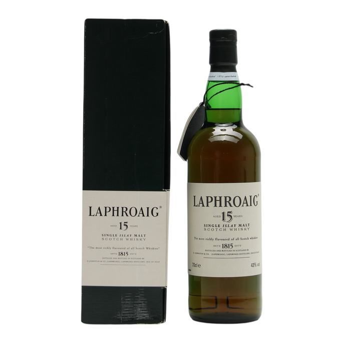 Laphroaig 15 Year Old, Bourbon Cask, 1990s, 43% whisky bottle