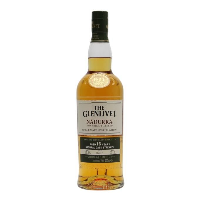 Glenlivet Nàdurra 16 Year Old, Bourbon Cask, Batch No. 0712U, 2012, 55.5% whisky bottle