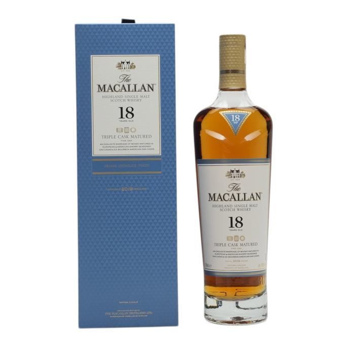 Macallan Triple Cask Matured 18 Year Old, Sherry & Bourbon Cask, 2019, 43% whisky bottle