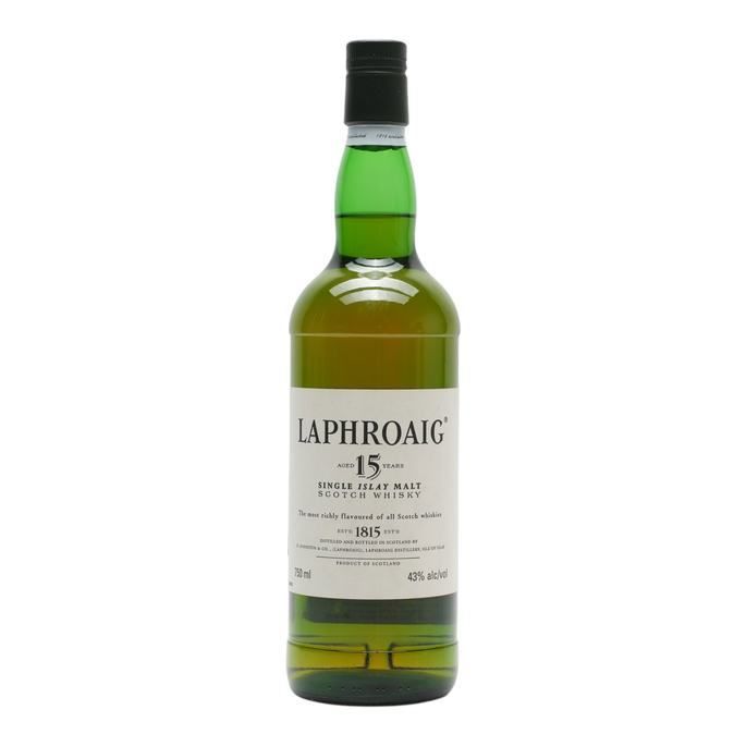 Laphroaig 15 Year Old, 43% whisky bottle