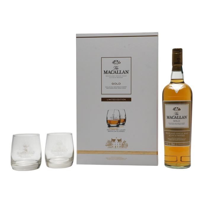 Macallan Gold Limited Edition Gift Box with 2 Branded Tumblers