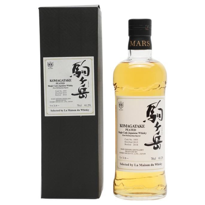 Mars Komagatake Peated Single Cask First Fill Bourbon Barrel, Cask #1955, 2018, 61.2% whisky bottle