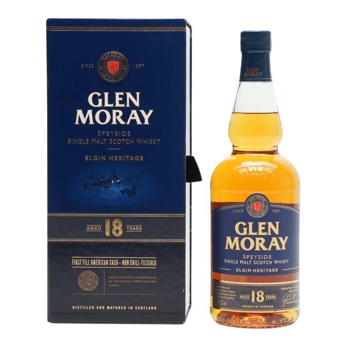 Glen Moray Elgin Heritage 18 Year Old, Bourbon Cask, 47.2% whisky bottle