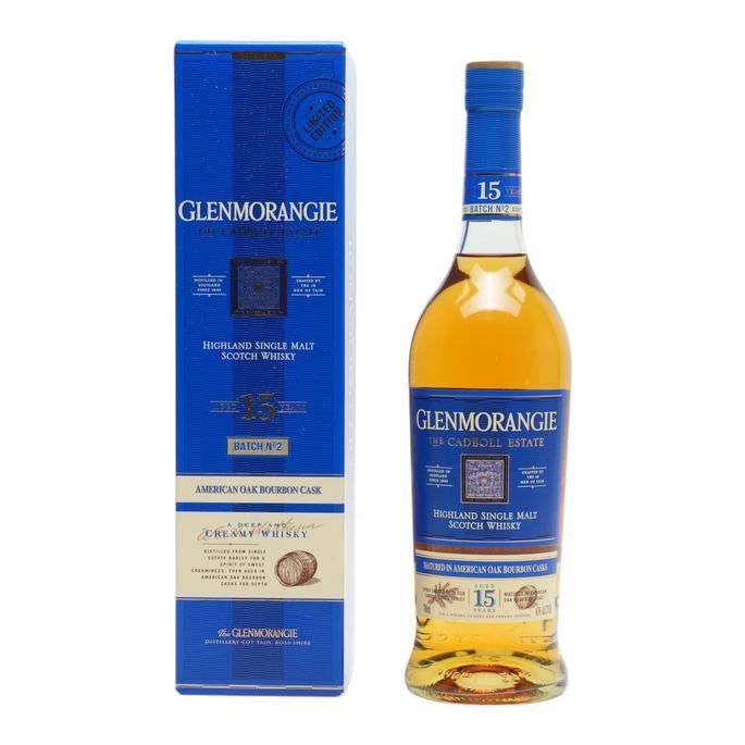 Glenmorangie The Cadboll Estate 15 Year Old, American Oak Bourbon Cask, Batch No. 2, 2021, 43%, 70cl whisky bottle