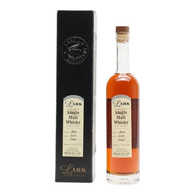Lark Classic Cask, Port Cask, Cask #453, 2014, 43% whisky bottle