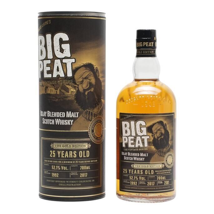 Big Peat The Gold Edition 25 Year Old, Oak Cask, 1992, Douglas Laing, 52.1% whisky bottle