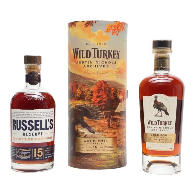 Wild Turkey 16 Year Old Austin Nihols Archives Gold Foil Edition With Russell's Reserve 15 Year Old 2024 (2x750ml)