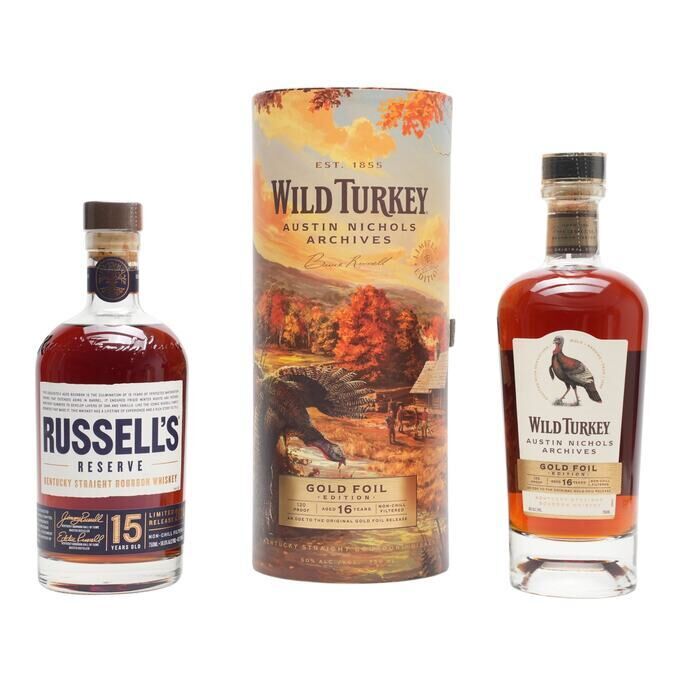Wild Turkey 16 Year Old Austin Nihols Archives Gold Foil Edition With Russell's Reserve 15 Year Old 2024 (2x750ml)
