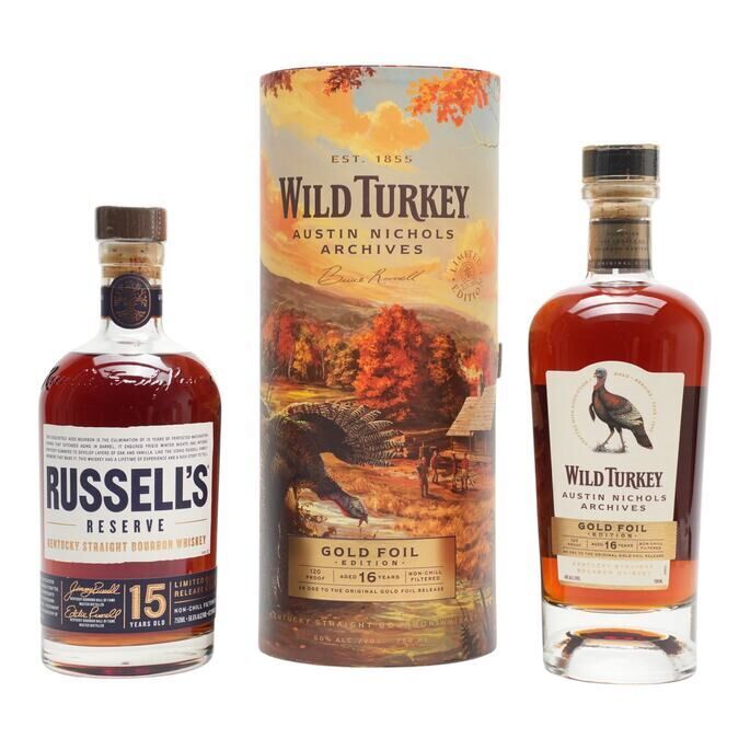 Wild Turkey 16 Year Old Austin Nihols Archives Gold Foil Edition With Russell's Reserve 15 Year Old 2024 (2x750ml)