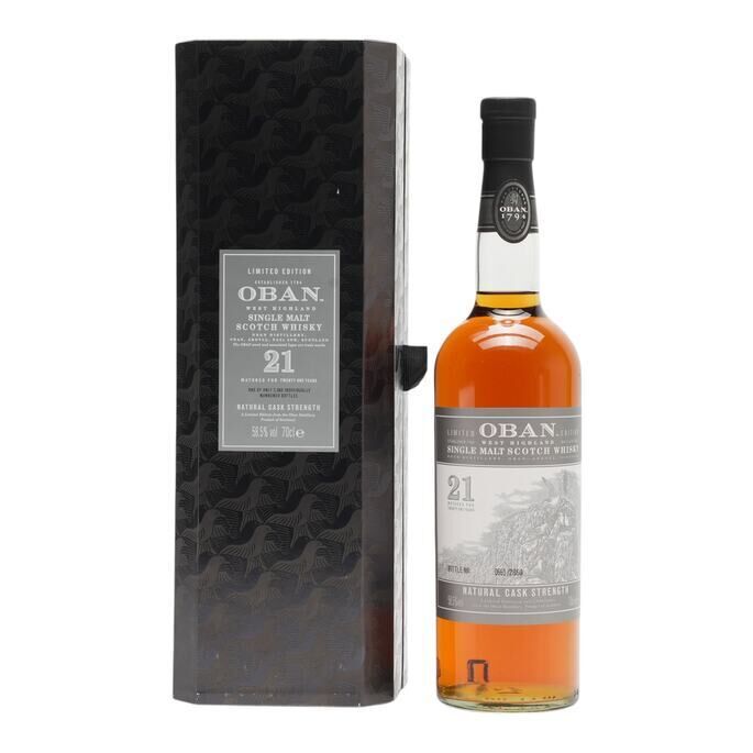 Oban Natural Cask Strength 21 Year Old, Rejuvenated American Oak & Sherry Cask, 2013, 58.5% whisky bottle