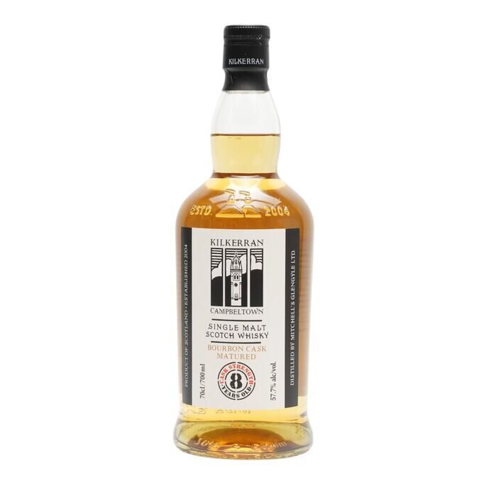 Kilkerran Cask Strength 8 Year Old, Bourbon Cask, Batch No. 12, 2025, 57.7% whisky bottle