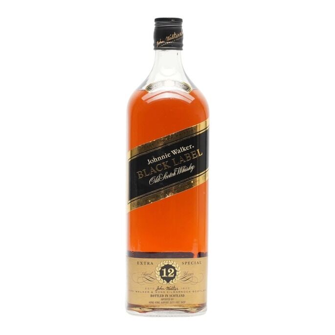 Johnnie Walker Black Label 1980s 1.125 Litre 12 Year Old, Oak Cask, 43% whisky bottle