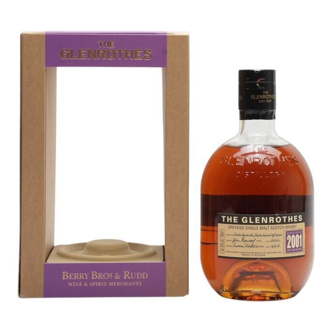 Glenrothes 2001 Vintage 14 Year Old, Sherry Seasoned Oak Cask, 2001, Berry Bros & Rudd, 43% whisky bottle