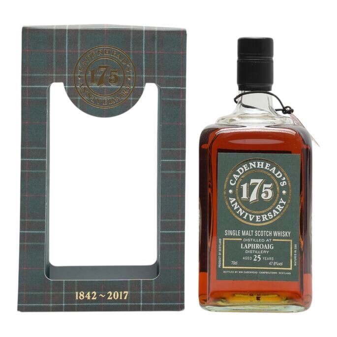 Laphroaig 175 Anniversary 25 Year Old, Sherry Cask, 1991, Cadenhead's, 47.6% whisky bottle