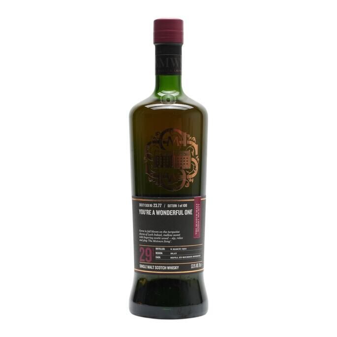 Bruichladdich You're a Wonderful One 29 Year Old, Refill Bourbon Hogshead Cask, Cask #23.77, 1991, The Scotch Malt Whisky Society, 53.9% whisky bottle
