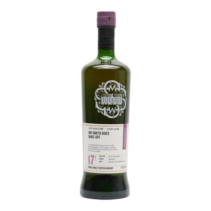 Glenlivet Mr Smith Does Bake-Off 17 Year Old, Oloroso Cask, Cask #2.142, 2007, The Scotch Malt Whisky Society, 62.1% whisky bottle