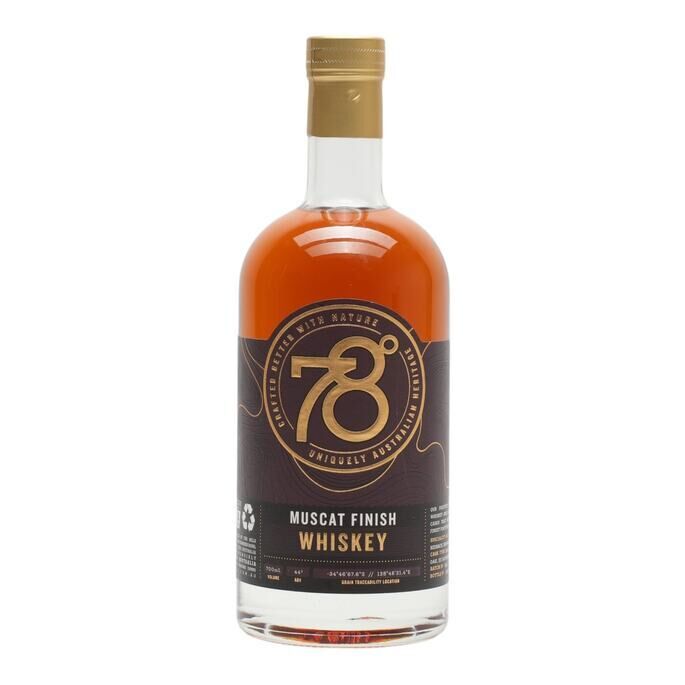 78 Degrees Muscat Finish Whiskey Batch No. 12, Bourbon & Red Wine Cask, Muscat Finish, 44% whisky bottle