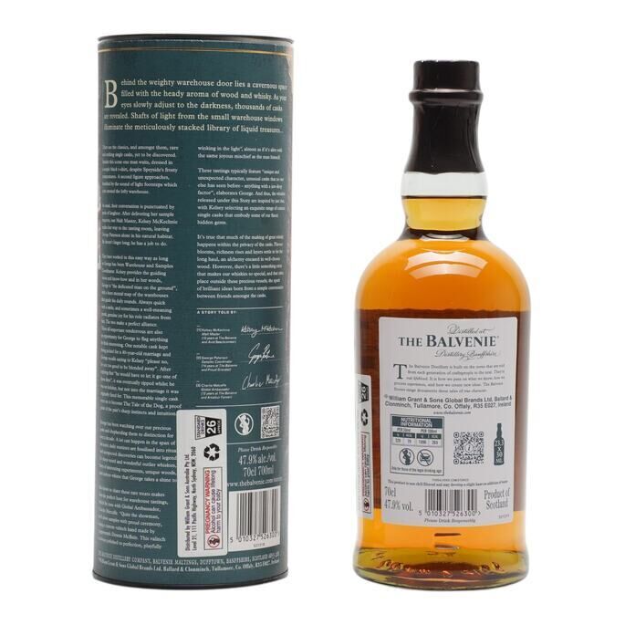 Balvenie Stories Curious Cask #18 Year Old, French Pineau Cask, Cask #30, 2024, 47.9% whisky bottle