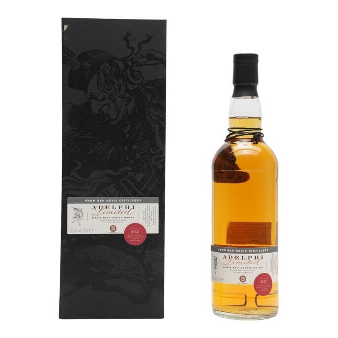 Ben Nevis Adelphi Limited 30th Anniversary 25 Year Old, Oloroso Sherry Hogshead Cask, Cask #1542, 1998, Adelphi Limited, 52.5% whisky bottle