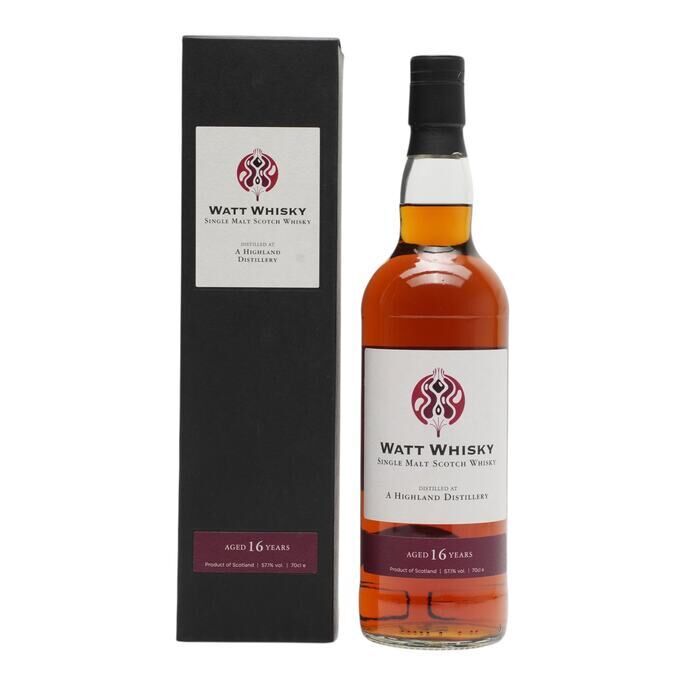 A Highland Distillery 16 Year Old, Sherry Butt Cask, 2005, Watt Whisky, 57.1% whisky bottle