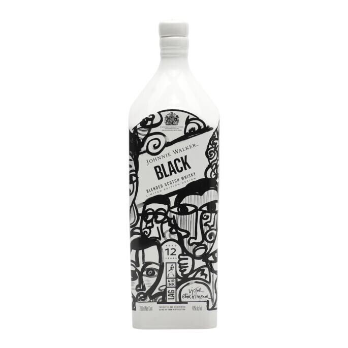 Johnnie Walker Black Label Air Ink Lagos Edition 12 Year Old, 40% whisky bottle