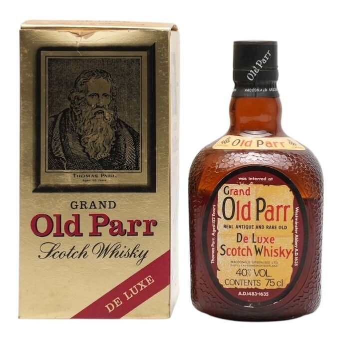 Grand Old Parr De Luxe 12 Year Old, Oak Cask, 1980, 40% whisky bottle