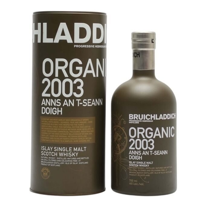 Bruichladdich Organic Anns An T-Seann Doigh 6 Year Old, Bourbon & American Oak Cask, 2009, 46% whisky bottle
