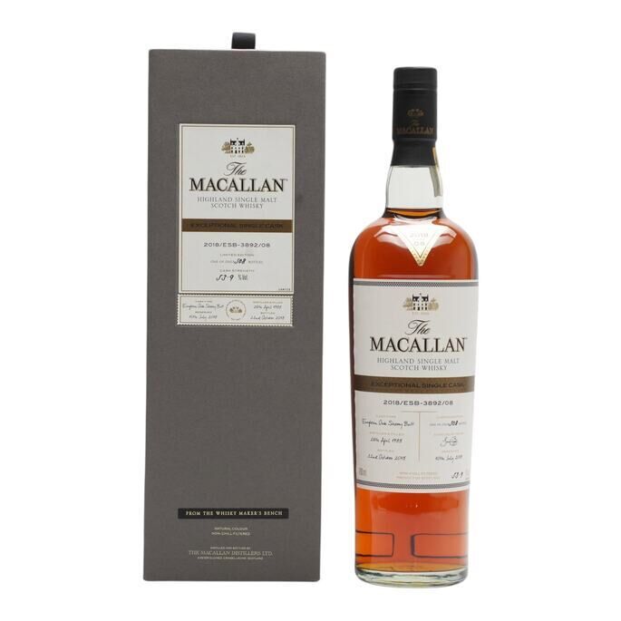 Macallan Exceptional Single Cask 1988/2018 ESB-3892/08 30 Year Old, European Oak Sherry Butt Cask, Cask #3892, 2018, 53.9% whisky bottle