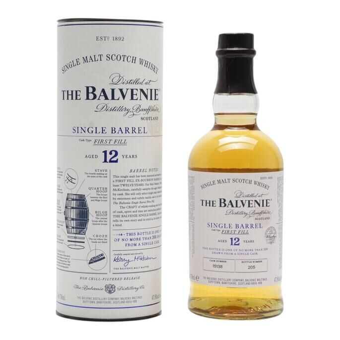 Balvenie 12 Year Old Single Barrel First Fill, Cask #15138, 47.8% whisky bottle