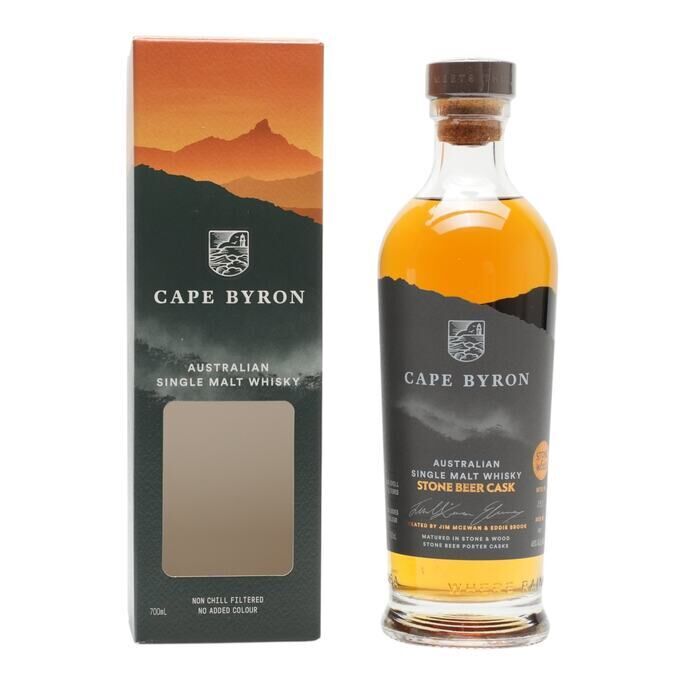 Cape Byron Stone Beer Cask Batch No. 1, Stone Beer Cask, 46% whisky bottle