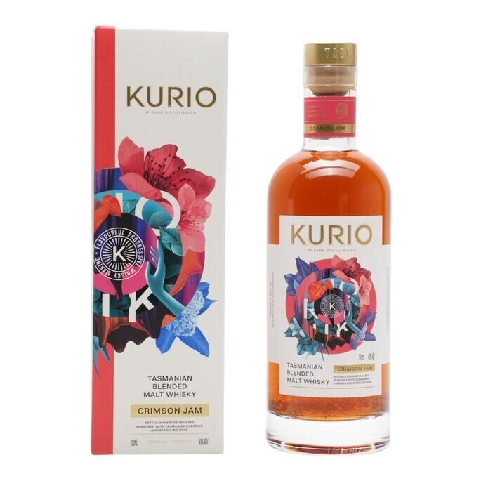Lark Kurio Crimson Jam, Sparkling Wine & Tasmanian Cherry Cask, 2025, 40% whisky bottle