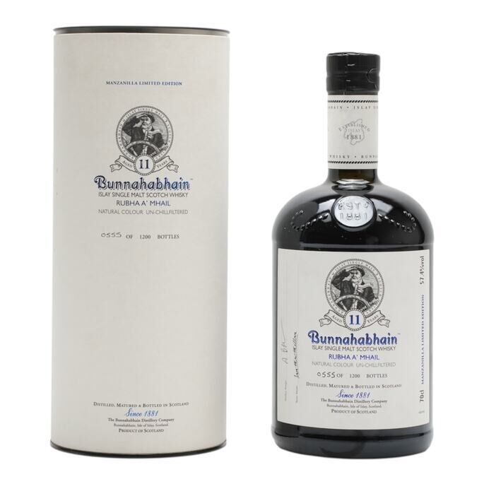 Bunnahabhain Rubha A'Mhail Feis Ile 2015 11 Year Old, Manzanilla Sherry Cask, Cask #550 & #554, 2015, 57.4% whisky bottle