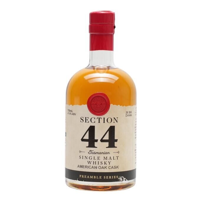 Section 44 American Oak Cask Preamble Series, Bourbon Cask, 47.6% whisky bottle