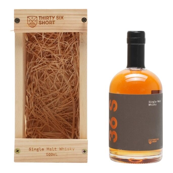 Thirty Six Short Single Malt Whisky, Bourbon & Shiraz Cask, Batch No. 1, 45% whisky bottle