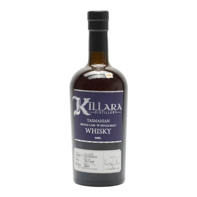 Killara Single Cask, Port Cask, Cask #KD26, 2022, 47% whisky bottle