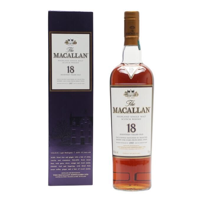 Macallan 18 Year Old, Sherry Cask, 2015, 43%, 75cl whisky bottle