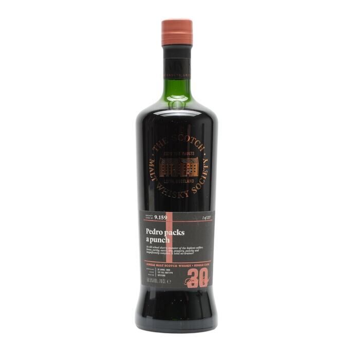 Glen Grant Pedro Packs A Punch 30 Year Old, Pedro Ximénez Cask, Cask #9.159, 1988, The Scotch Malt Whisky Society, 50.5% whisky bottle