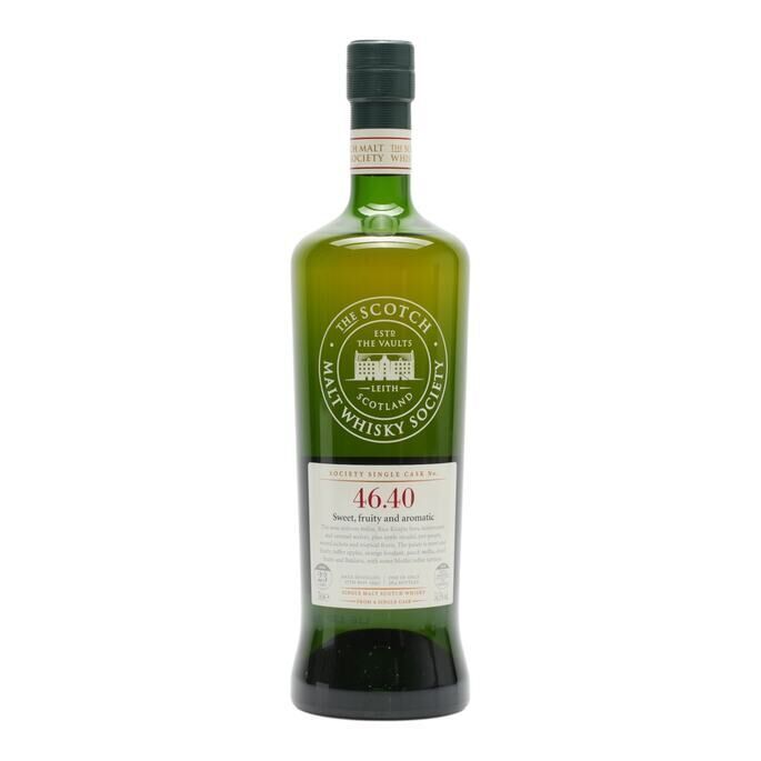 Glenlossie SMWS 46.40 23 Year Old, Refill Ex-Bourbon Hogshead Cask, Cask #40, 1992, The Scotch Malt Whisky Society, 54.5% whisky bottle