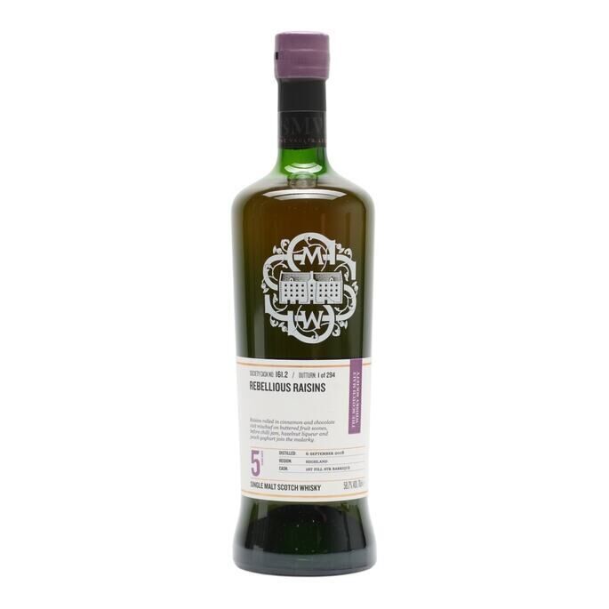 Nc'Nean Rebellious Raisins 5 Year Old, STR Barrique Cask, Cask #161.2, 2018, The Scotch Malt Whisky Society, 58.7% whisky bottle